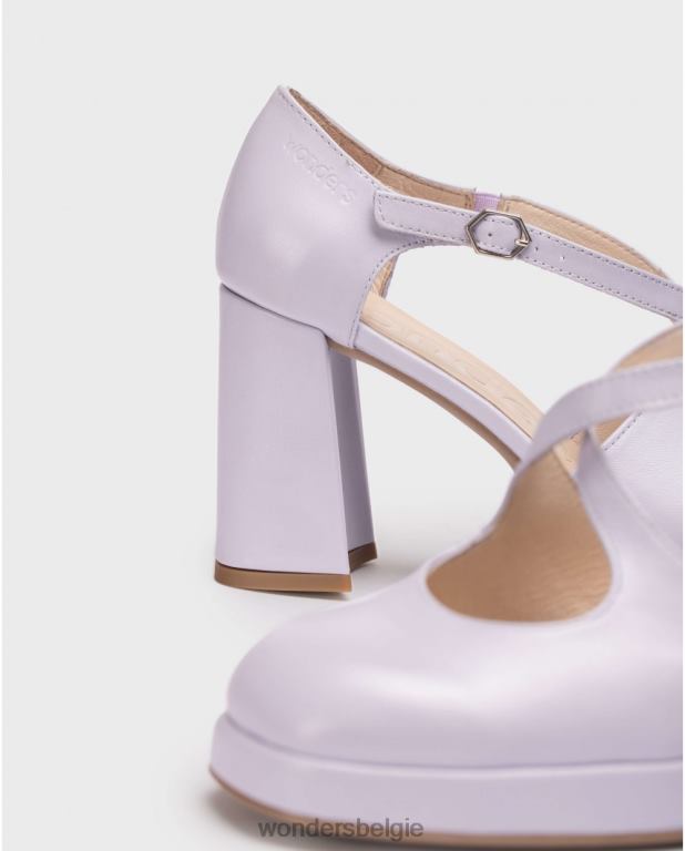 lavendel schoenen 6X06D113 lavendel zwarte lexi schoen vrouwen Wonders