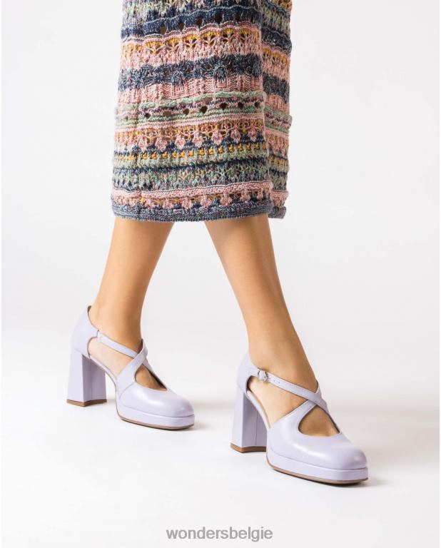 lavendel schoenen 6X06D113 lavendel zwarte lexi schoen vrouwen Wonders
