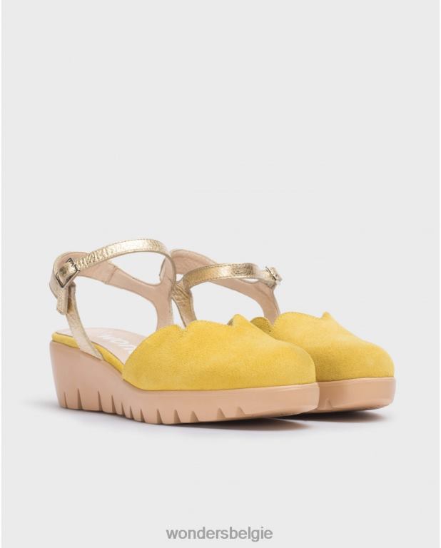 lima/goud schoenen 6X06D46 lima/goud limoengroene caravaca sandaal vrouwen Wonders