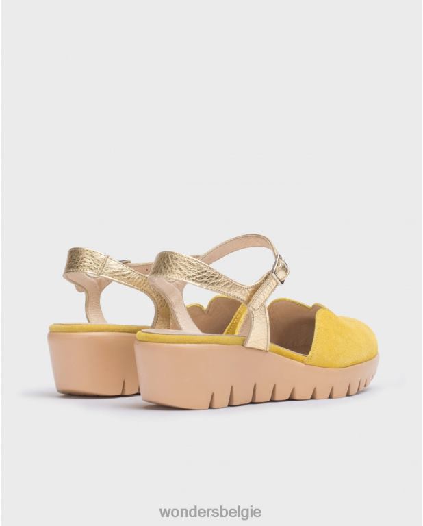 lima/goud schoenen 6X06D46 lima/goud limoengroene caravaca sandaal vrouwen Wonders