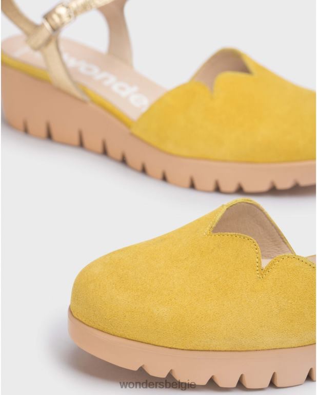 lima/goud schoenen 6X06D46 lima/goud limoengroene caravaca sandaal vrouwen Wonders