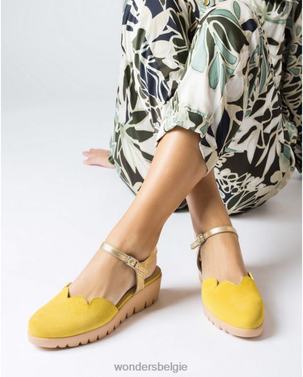 lima/goud schoenen 6X06D46 lima/goud limoengroene caravaca sandaal vrouwen Wonders