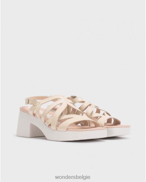 natuurlijk schoenen 6X06D166 naturel beige loreto sandaal vrouwen Wonders