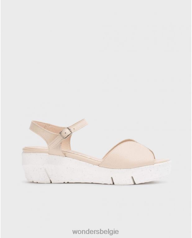 natuurlijk schoenen 6X06D252 natuurlijke beige sandaal vrouwen Wonders