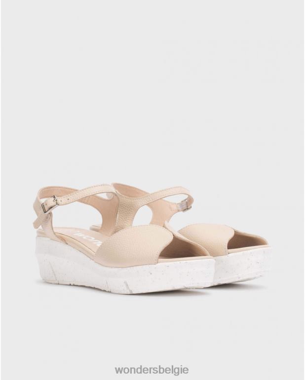 natuurlijk schoenen 6X06D252 natuurlijke beige sandaal vrouwen Wonders