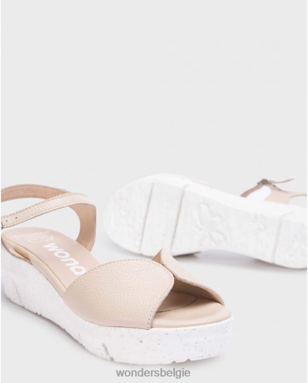 natuurlijk schoenen 6X06D252 natuurlijke beige sandaal vrouwen Wonders