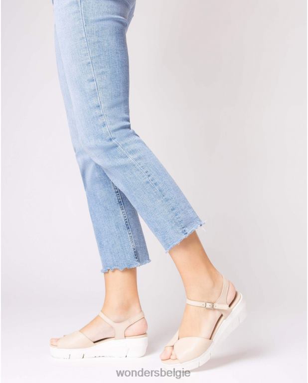 natuurlijk schoenen 6X06D252 natuurlijke beige sandaal vrouwen Wonders