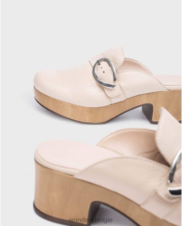 natuurlijk schoenen 6X06D259 natuurlijke beige trage klomp vrouwen Wonders