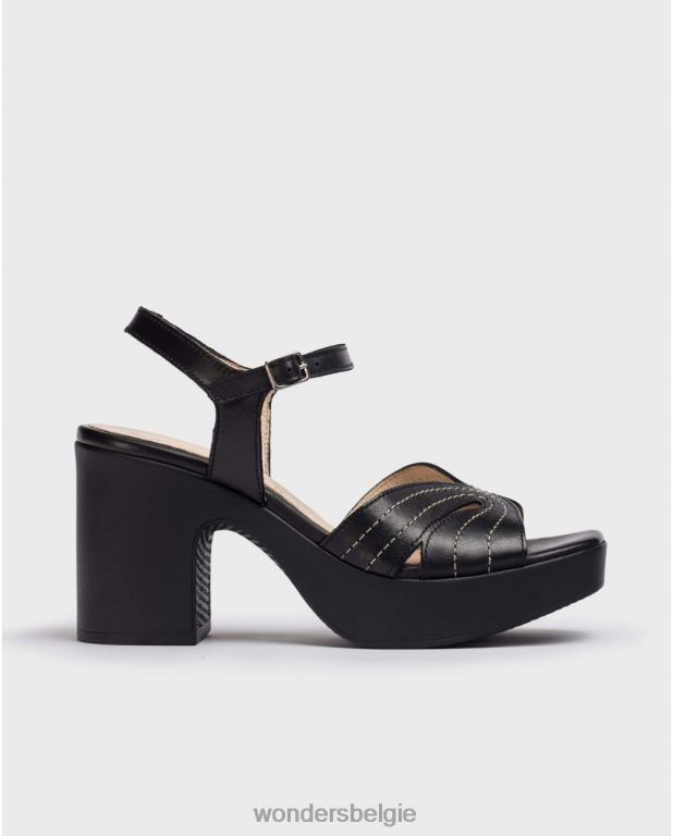 neger schoenen 6X06D116 negro zwarte lexi sandaal vrouwen Wonders