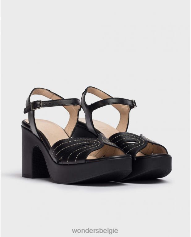 neger schoenen 6X06D116 negro zwarte lexi sandaal vrouwen Wonders