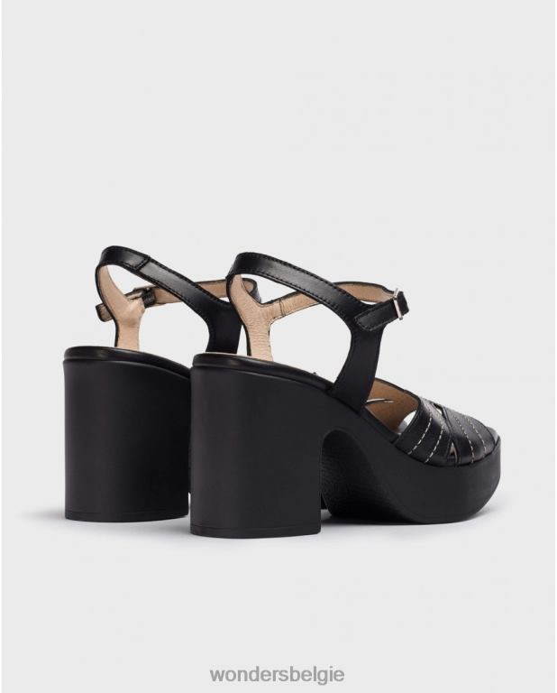 neger schoenen 6X06D116 negro zwarte lexi sandaal vrouwen Wonders