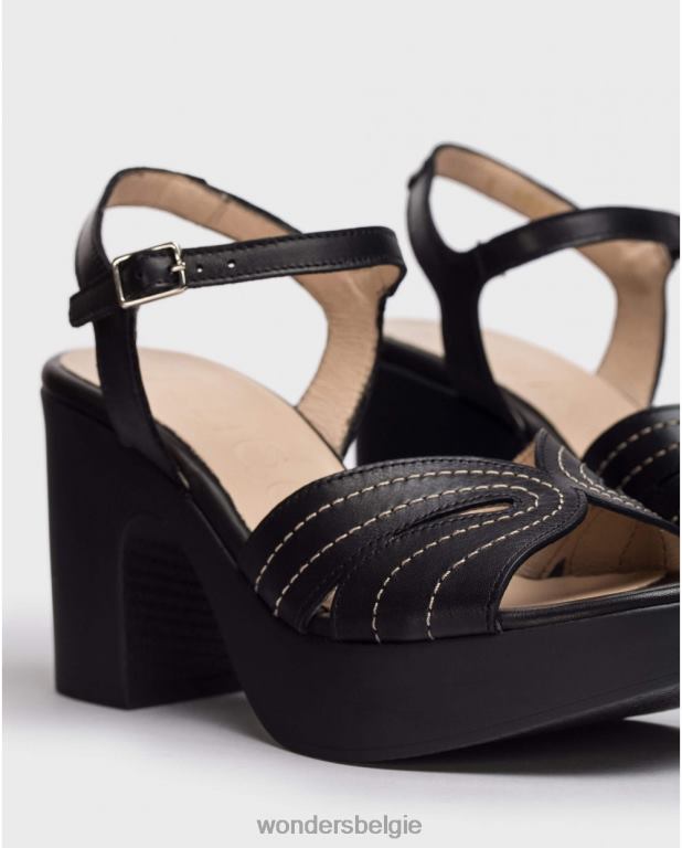 neger schoenen 6X06D116 negro zwarte lexi sandaal vrouwen Wonders