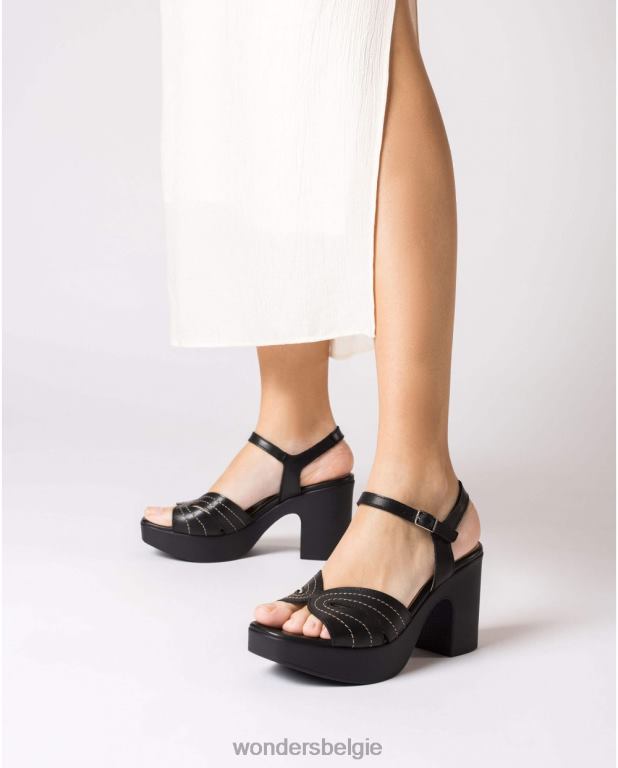 neger schoenen 6X06D116 negro zwarte lexi sandaal vrouwen Wonders