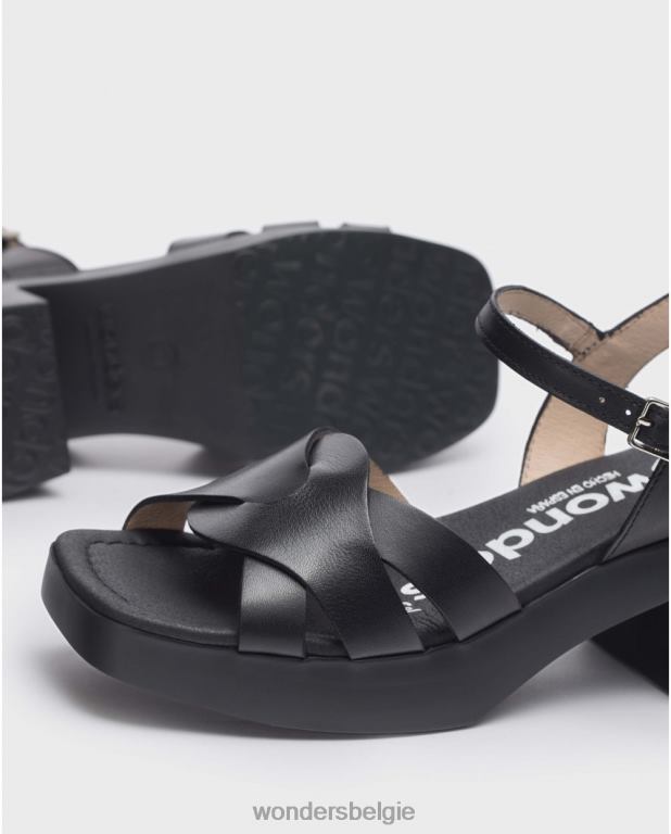 neger schoenen 6X06D163 neger zwarte georgina sandaal vrouwen Wonders