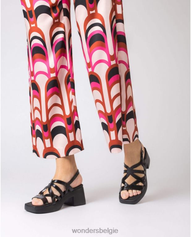 neger schoenen 6X06D167 zwarte zwarte loreto sandaal vrouwen Wonders