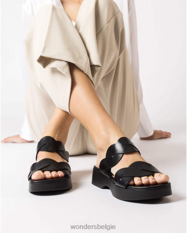 neger schoenen 6X06D208 negro zwarte maui sandaal vrouwen Wonders