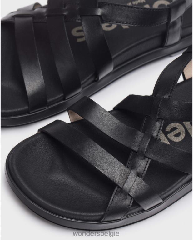 neger schoenen 6X06D20 zwarte zwarte toni sandaal vrouwen Wonders