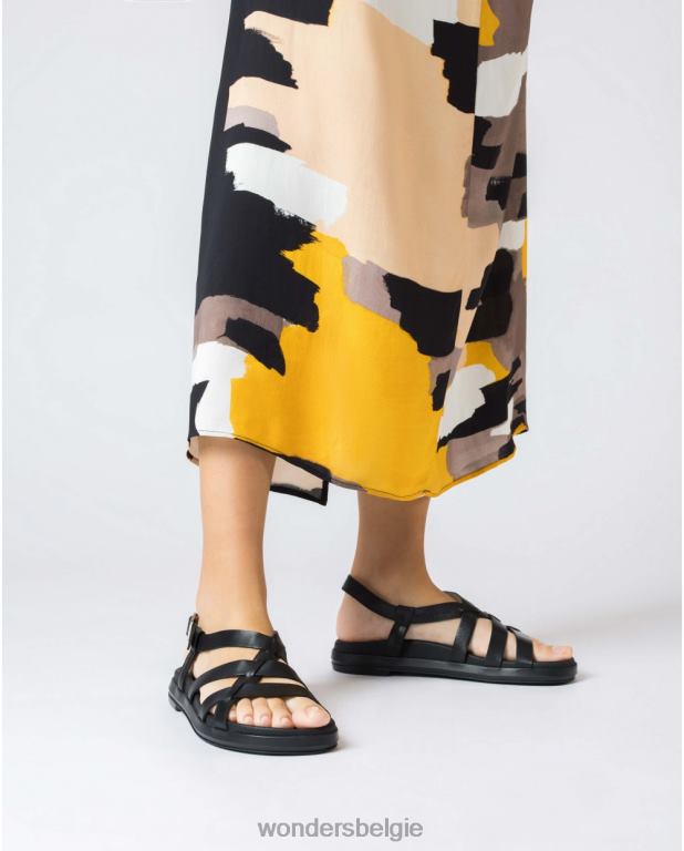 neger schoenen 6X06D20 zwarte zwarte toni sandaal vrouwen Wonders