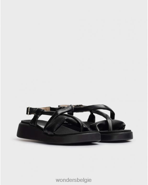 neger schoenen 6X06D22 negro zwarte tube sandaal vrouwen Wonders