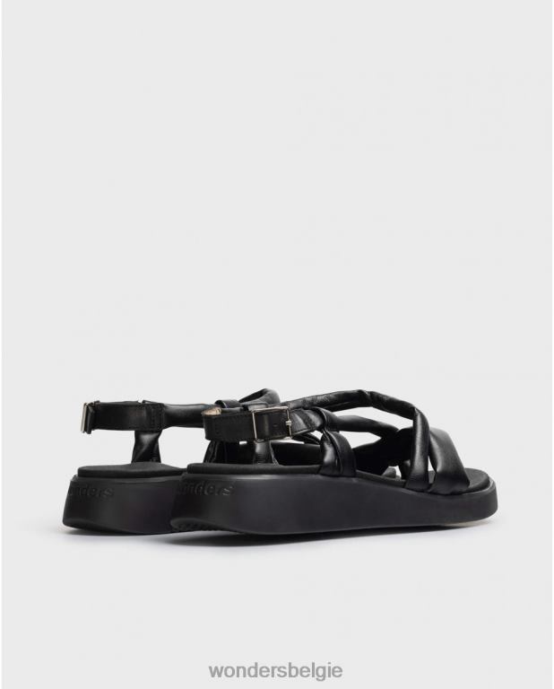 neger schoenen 6X06D22 negro zwarte tube sandaal vrouwen Wonders