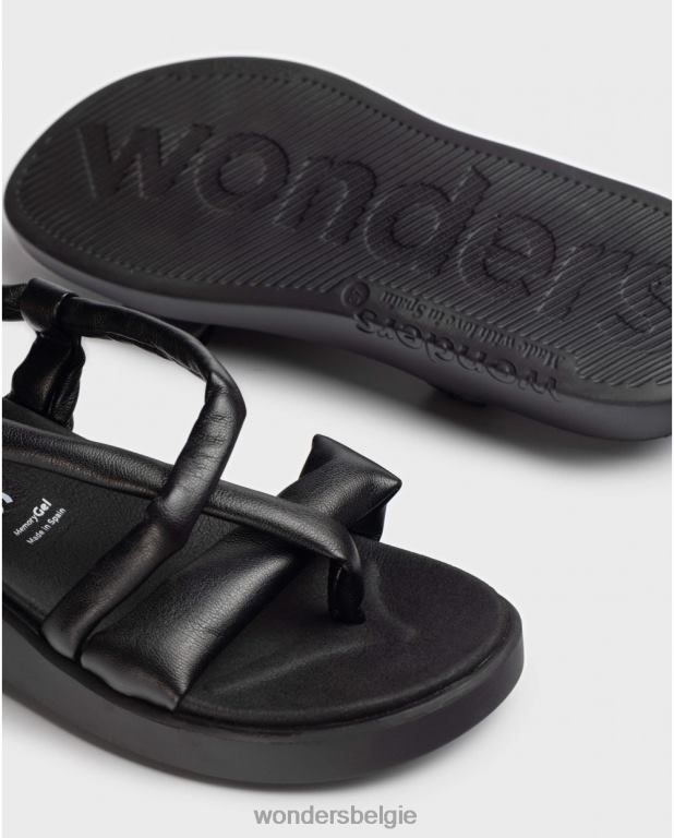 neger schoenen 6X06D22 negro zwarte tube sandaal vrouwen Wonders
