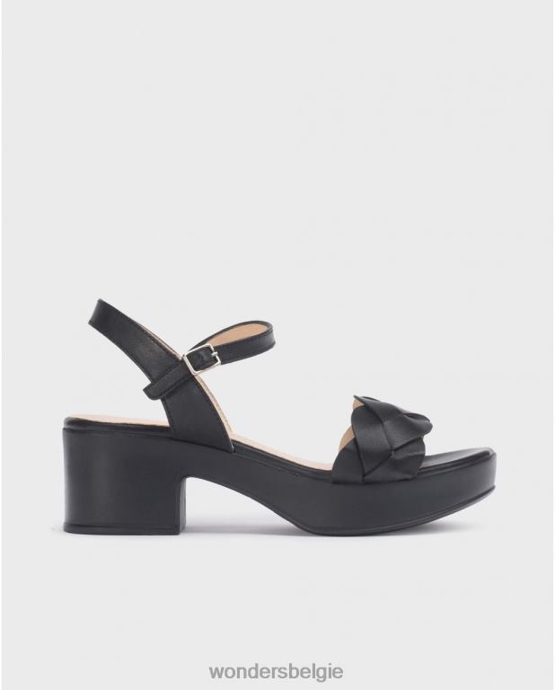 neger schoenen 6X06D244 negro zwarte luna sandaal vrouwen Wonders