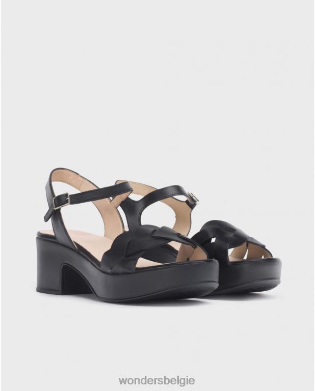 neger schoenen 6X06D244 negro zwarte luna sandaal vrouwen Wonders