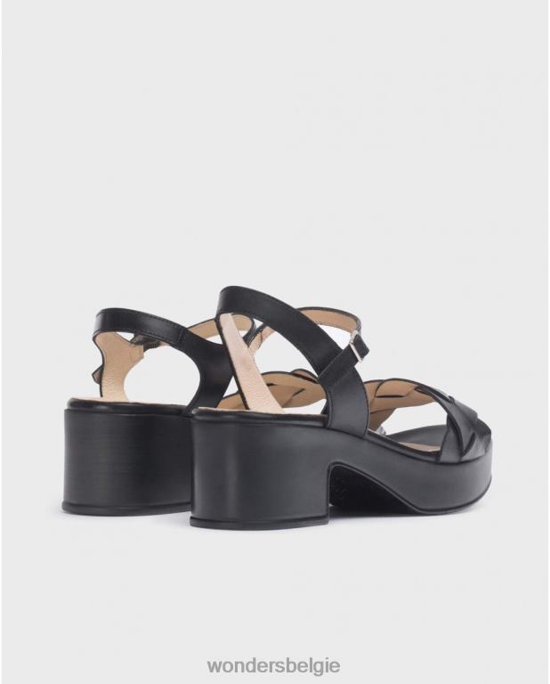 neger schoenen 6X06D244 negro zwarte luna sandaal vrouwen Wonders
