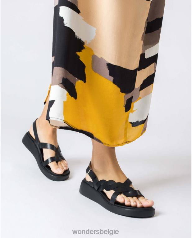 neger schoenen 6X06D256 neger zwarte jang sandaal vrouwen Wonders