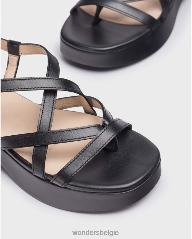 neger schoenen 6X06D275 neger zwarte alana sandaal vrouwen Wonders
