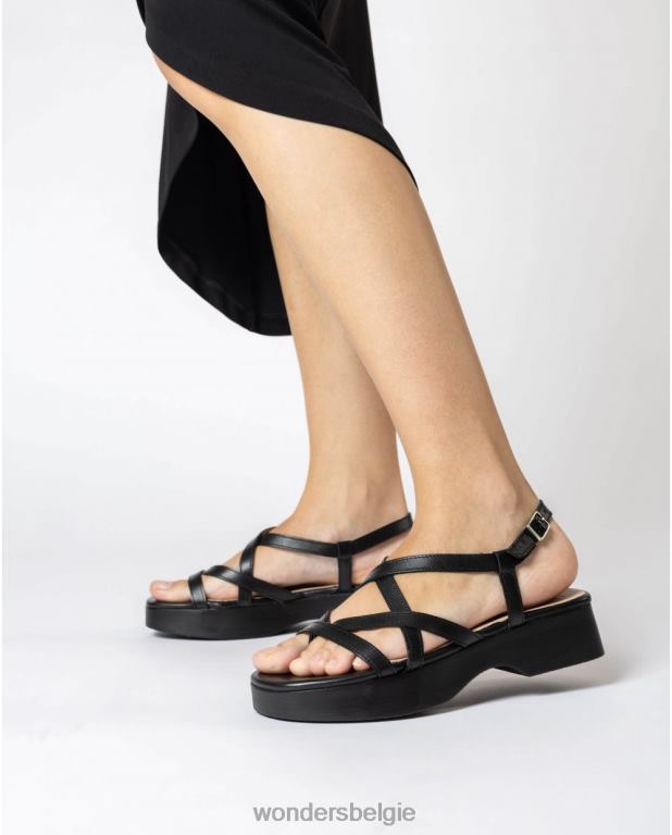 neger schoenen 6X06D275 neger zwarte alana sandaal vrouwen Wonders