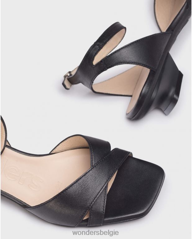 neger schoenen 6X06D291 neger zwarte mamy sandaal vrouwen Wonders