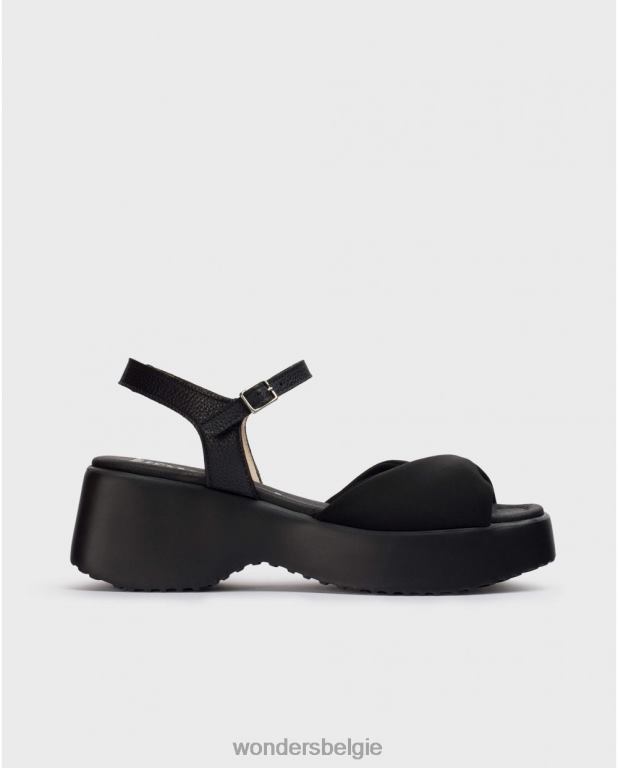 neger schoenen 6X06D306 neger zwarte wilgen sandaal vrouwen Wonders
