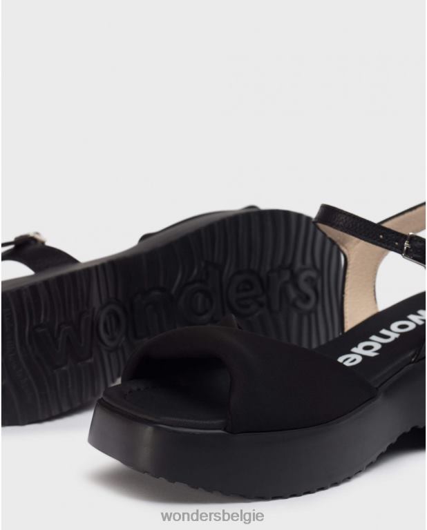 neger schoenen 6X06D306 neger zwarte wilgen sandaal vrouwen Wonders