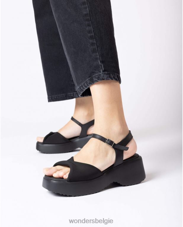 neger schoenen 6X06D306 neger zwarte wilgen sandaal vrouwen Wonders