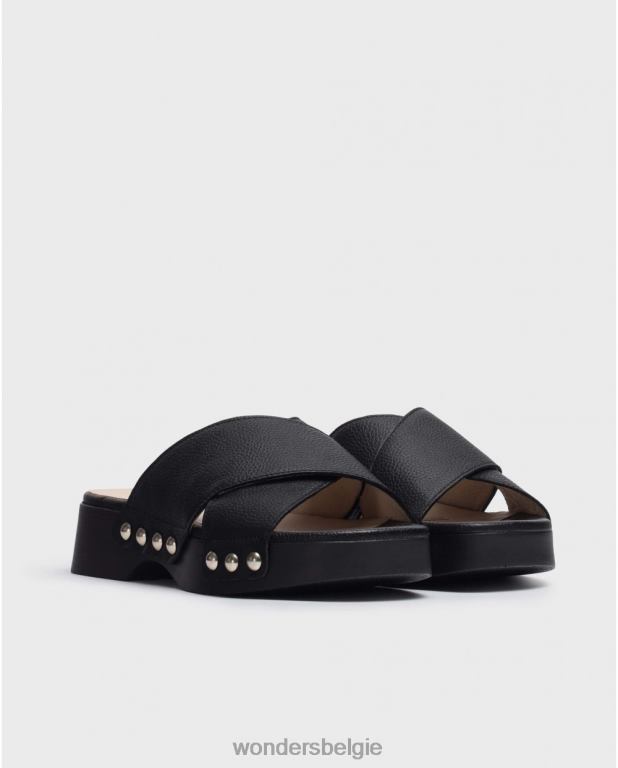 neger schoenen 6X06D321 negro zwarte dalia sandaal vrouwen Wonders