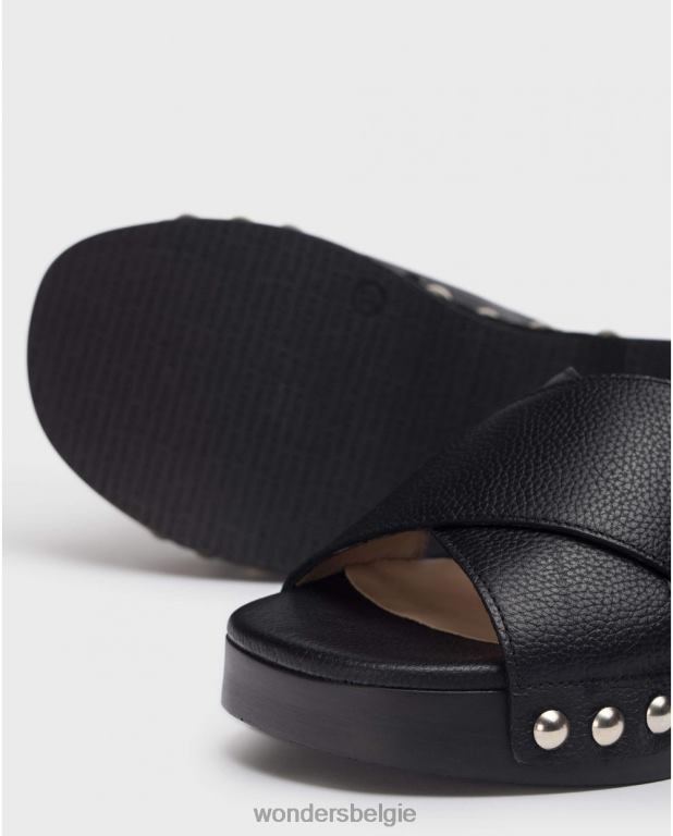 neger schoenen 6X06D321 negro zwarte dalia sandaal vrouwen Wonders