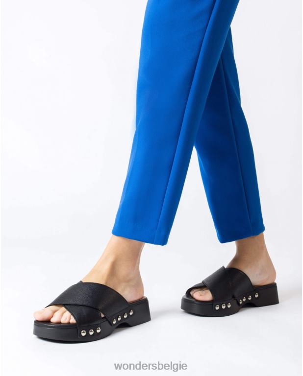 neger schoenen 6X06D321 negro zwarte dalia sandaal vrouwen Wonders