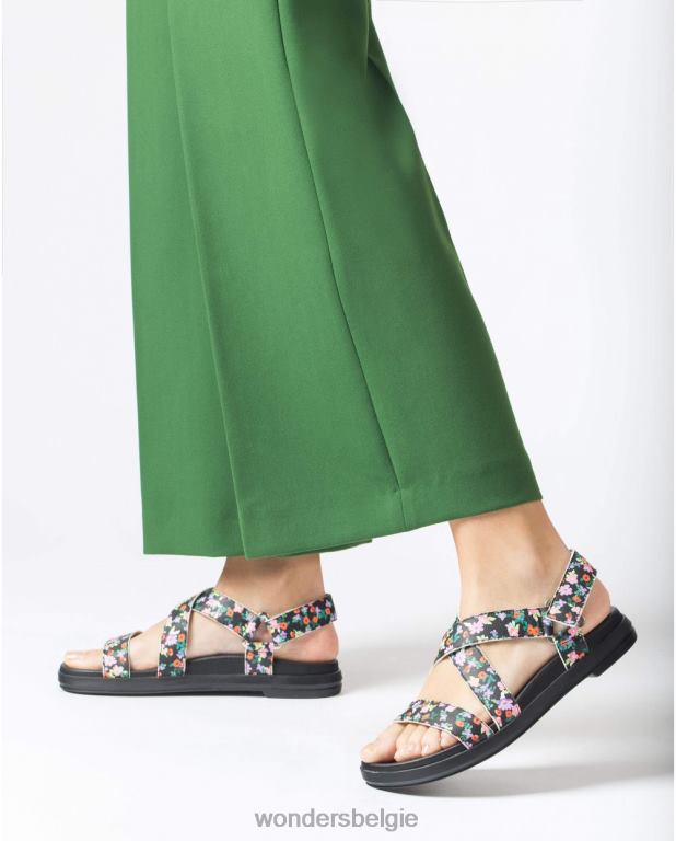 neger schoenen 6X06D325 negro bloemen ola sandaal vrouwen Wonders