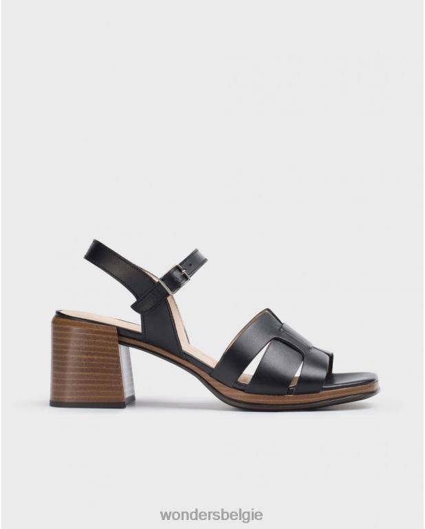 neger schoenen 6X06D327 neger zwarte dop sandaal vrouwen Wonders