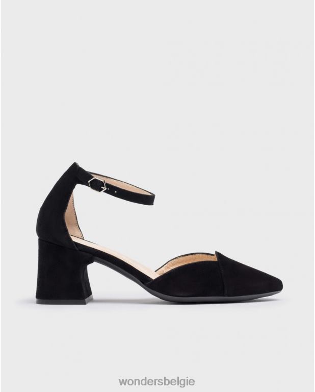 neger schoenen 6X06D330 negro zwarte suède platenschoenen vrouwen Wonders