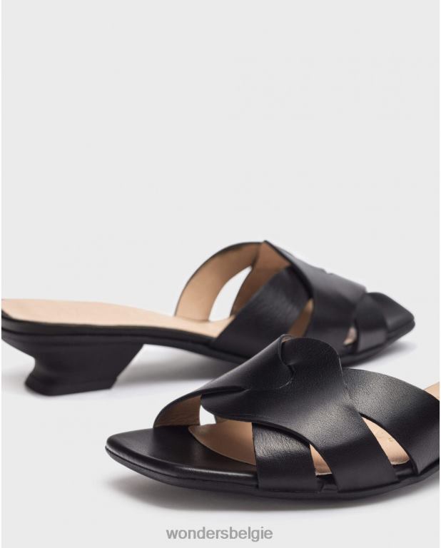 neger schoenen 6X06D33 neger zwarte mica muilezel vrouwen Wonders