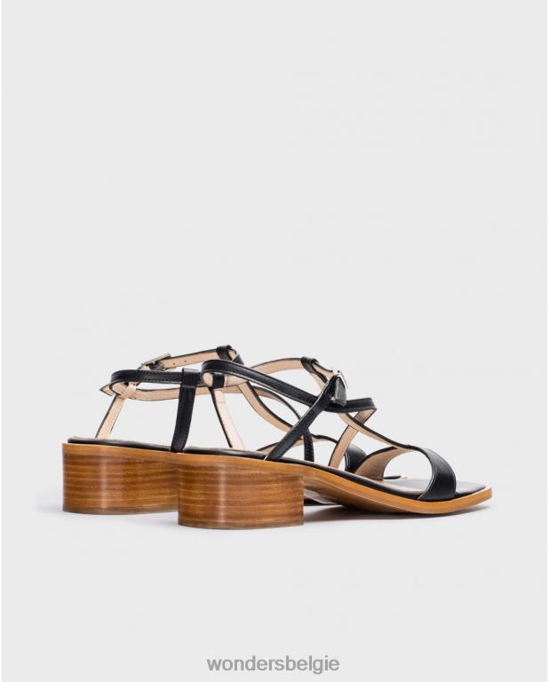 neger schoenen 6X06D341 negro zwarte aurora sandalen vrouwen Wonders