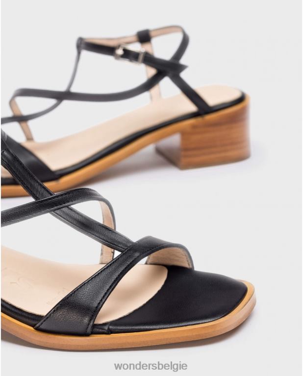 neger schoenen 6X06D341 negro zwarte aurora sandalen vrouwen Wonders