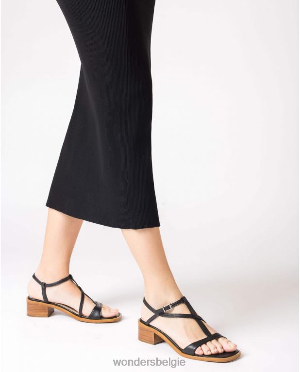 neger schoenen 6X06D341 negro zwarte aurora sandalen vrouwen Wonders