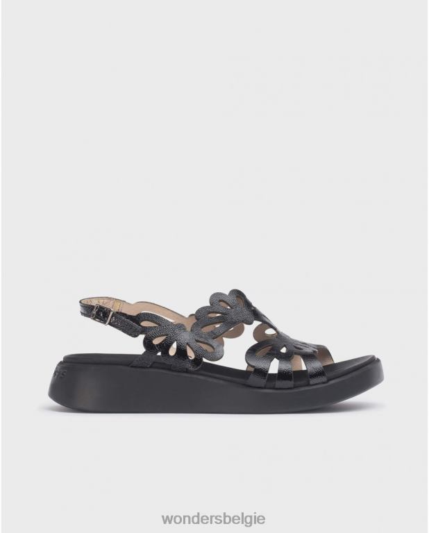 neger schoenen 6X06D39 neger zwarte margarita sandaal vrouwen Wonders