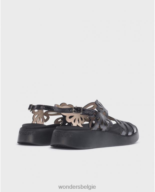 neger schoenen 6X06D39 neger zwarte margarita sandaal vrouwen Wonders