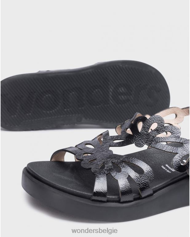 neger schoenen 6X06D39 neger zwarte margarita sandaal vrouwen Wonders