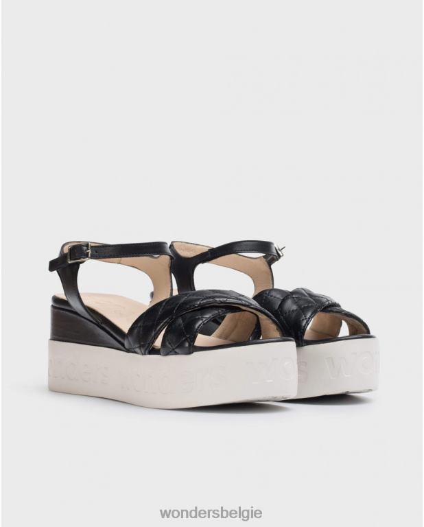 neger schoenen 6X06D404 neger zwarte pop sandaal vrouwen Wonders