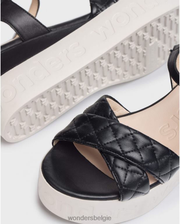 neger schoenen 6X06D404 neger zwarte pop sandaal vrouwen Wonders